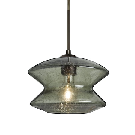 Besa Lighting Zen Cord Pendant, Moss Bubble, Bronze Finish, 1x60W Incandescent 1JT-ZENMS-BR